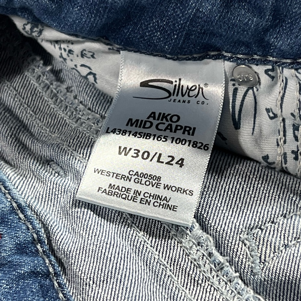 Silver Aiko Mid Capri size 30/24 - Picture 2 of 5